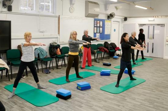 A flexibility class at the Macbeth Centre