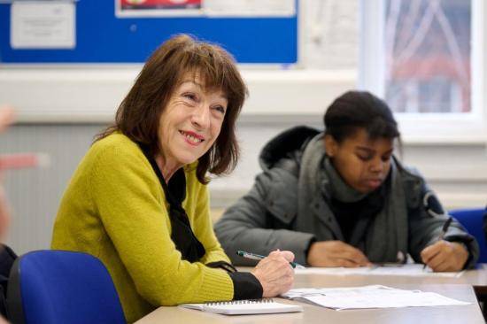 Student in a classroom at the Macbeth Centre