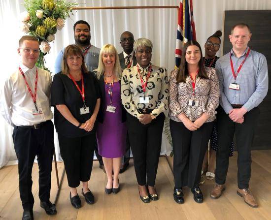 H&F Chief Executive Sharon Lea with staff of the Registrars service in Hammersmith.