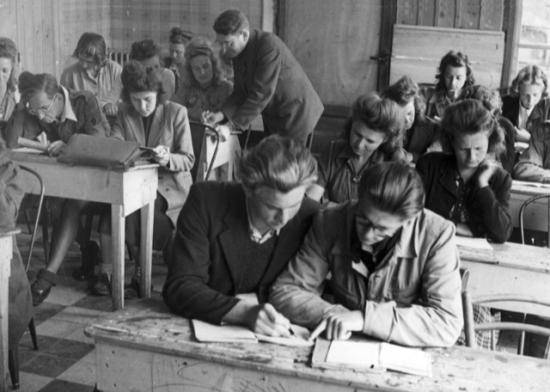 Classroom inside the Cyprian Norwid Polish School 