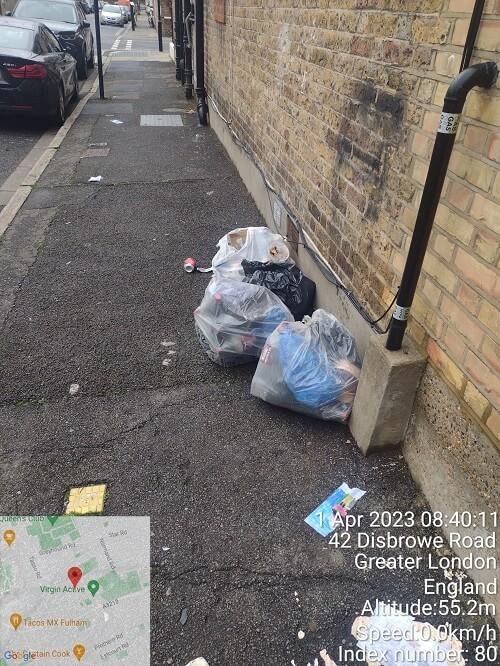 Flytip offence in Disbrowe Road, Fulham