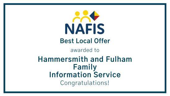 NAFIS Best Local Offer awareded to Hammersmith & Fulham Family Information Service