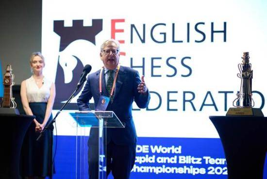 Dominic Lawson, president of the English Chess Federation, spoke about London’s rich chess history
