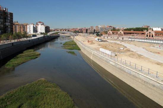 Works of the Madrid Rio Project, in the area of Arganzuela