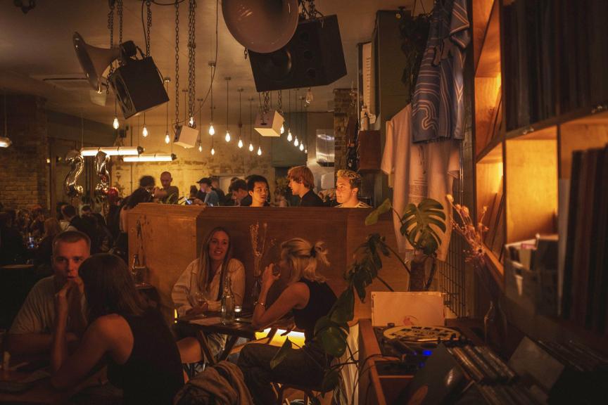 Punters at Next Door Records' second site on 182 Stoke Newington Road in east London