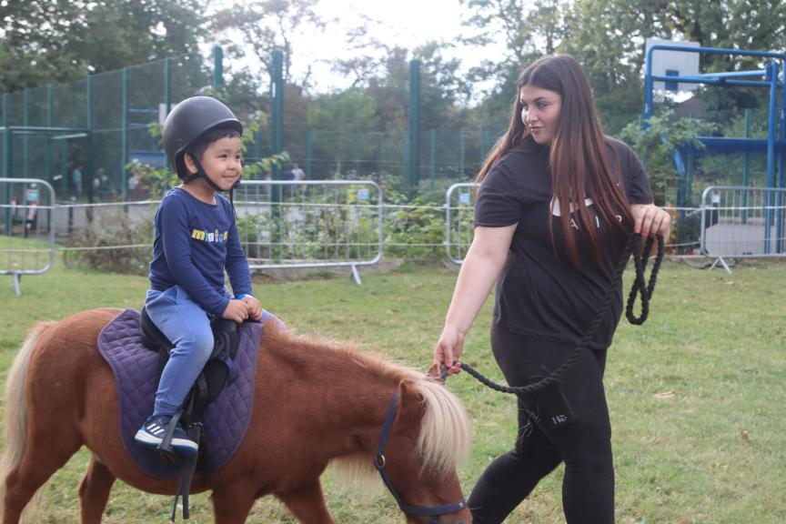 Pony ride at W12 Festival 2024