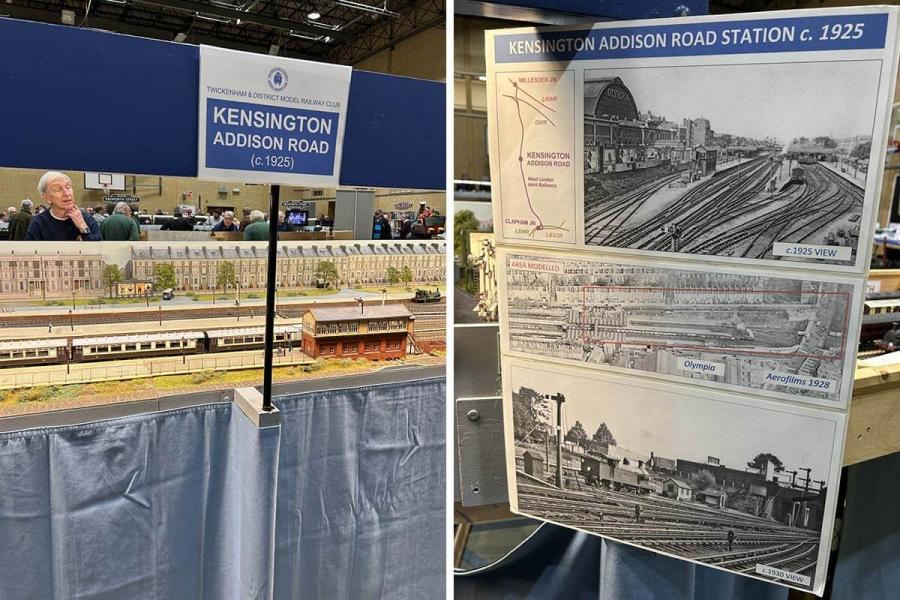 Name board and poster on display in the Tolworth Showtrain exhibition hall