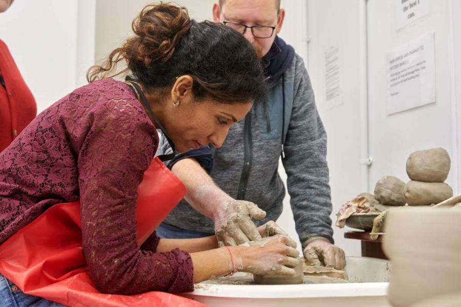 A pottery class at the Macbeth Centre