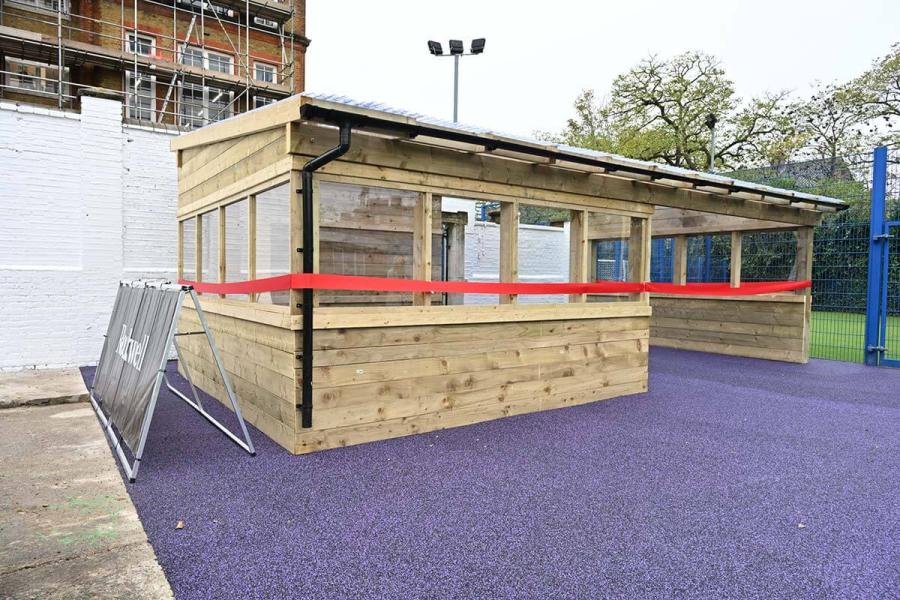 Covered area of the new all-weather playground