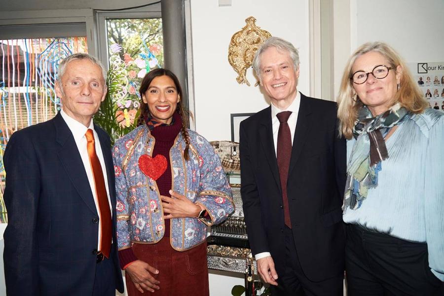 Pictured from left to right are Kindred Studios' chair Chris Griffin, founder and director of Kindred Studios Angelique Schmitt, Cllr Ben Coleman and Kindred Studios' board member Kate Lowe