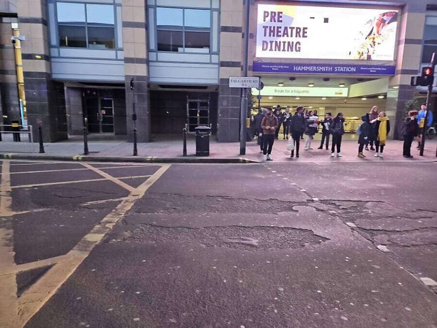 Talgarth Road surface in Hammersmith, March 2024