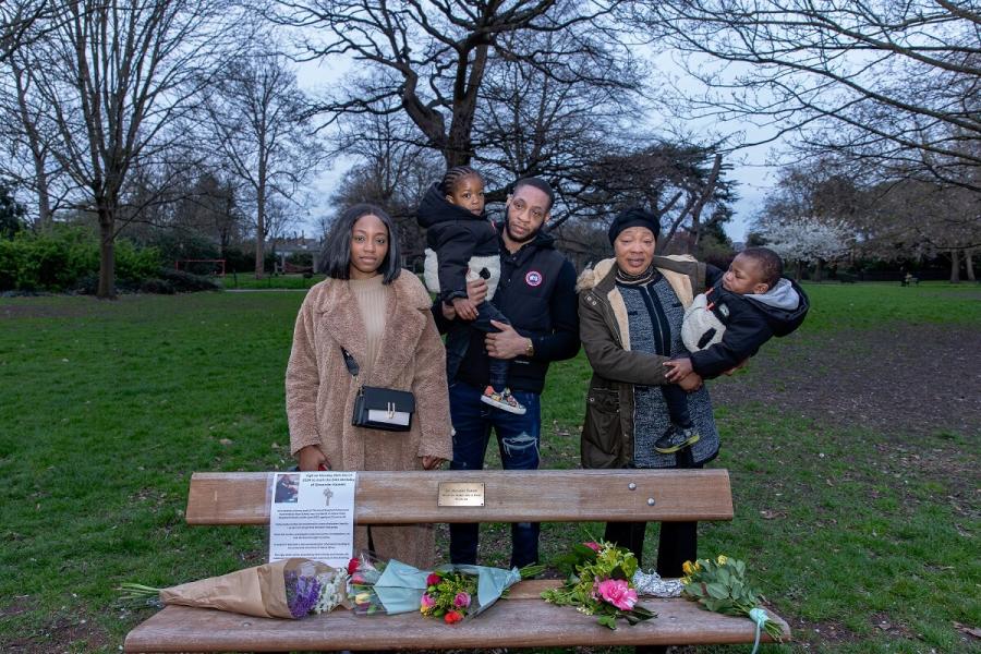 Family members, including Alex's sister Khafi (left)