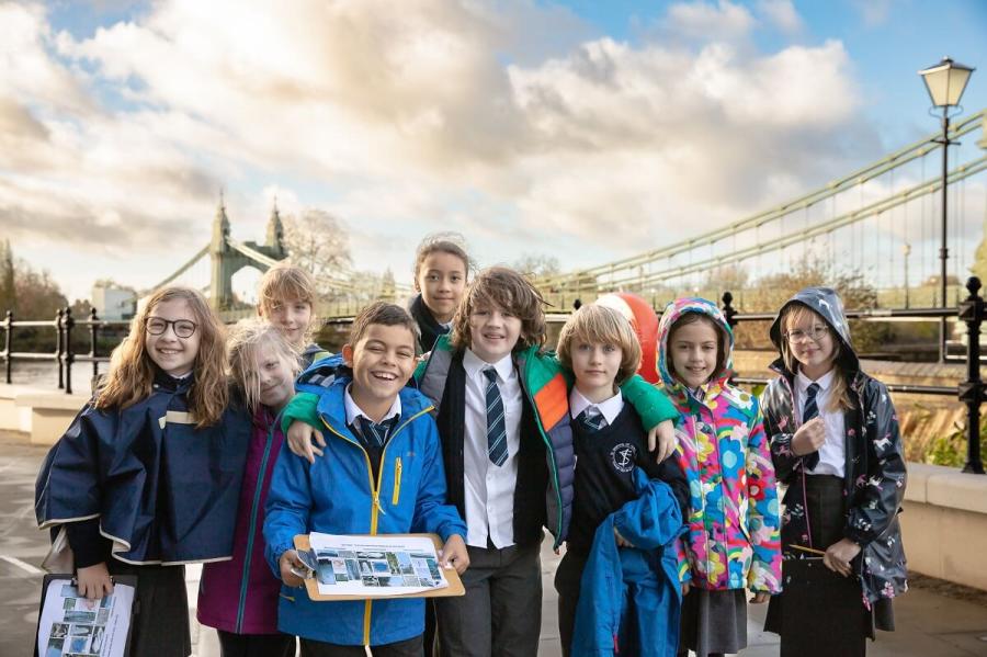 Shepherds Bush pupils from St Stephens primary school exploring one of H&F's Black Heritage Trails