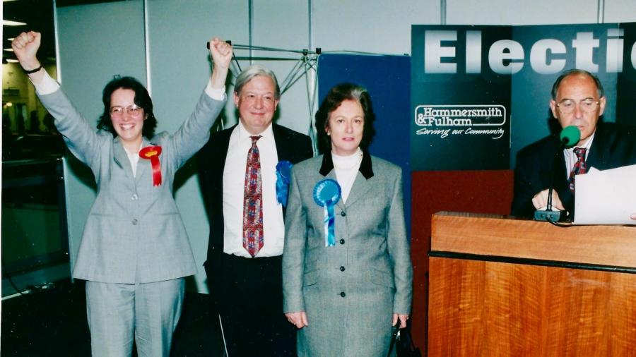 Jenny Vaughan (far left) on election to H&F Council in 1998.