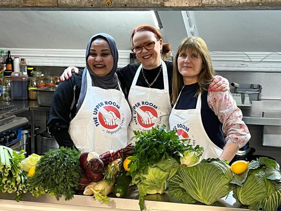 Volunteers at The Upper Room's kitchen