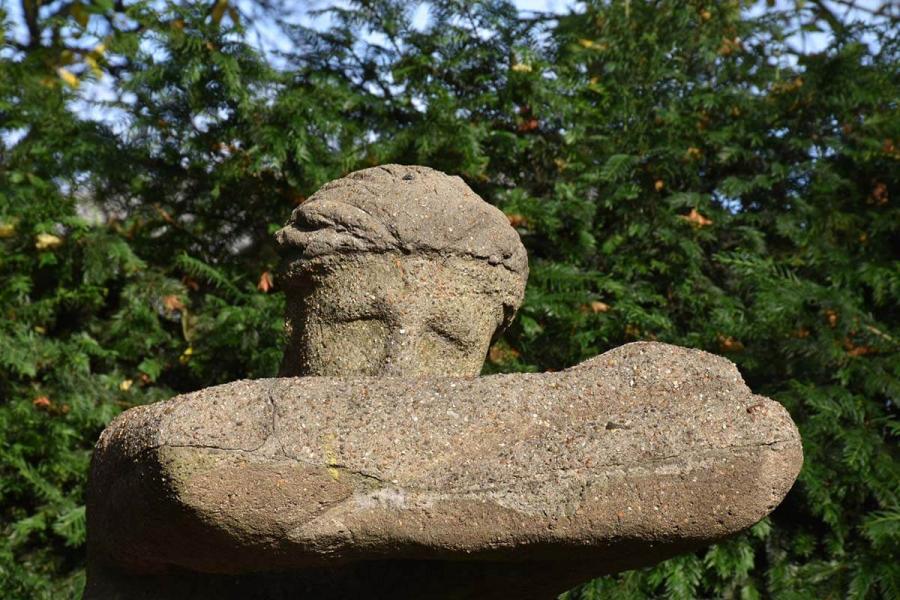 Close up of The Leaning Woman sculpture