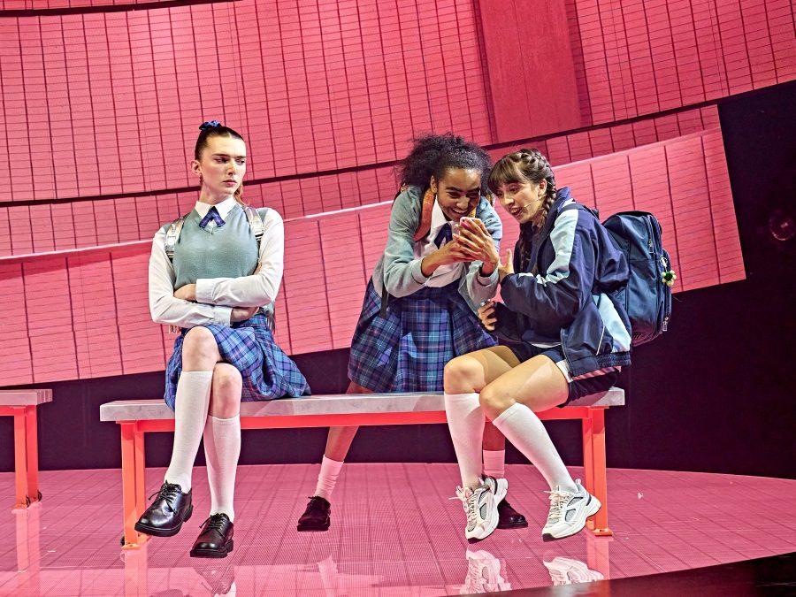 Mary Malone (Jules) left, Jasmine Elcock (Edna) centre and Miracle Chance (Brianna), right.