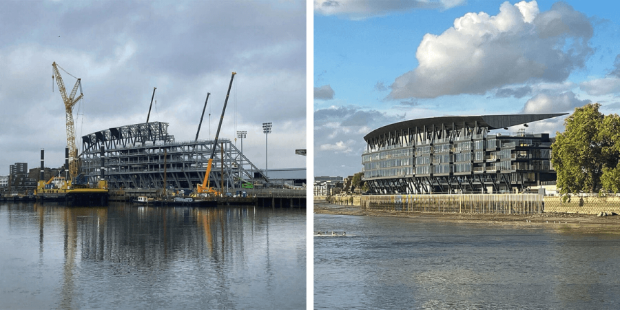 Five-year evolution of the new Riverside Stand