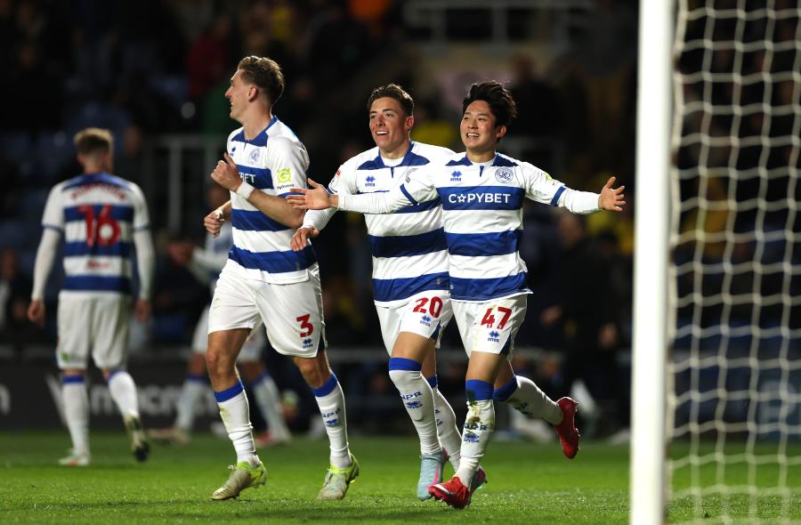 Yang Min-Hyeok after scoring against Oxford United