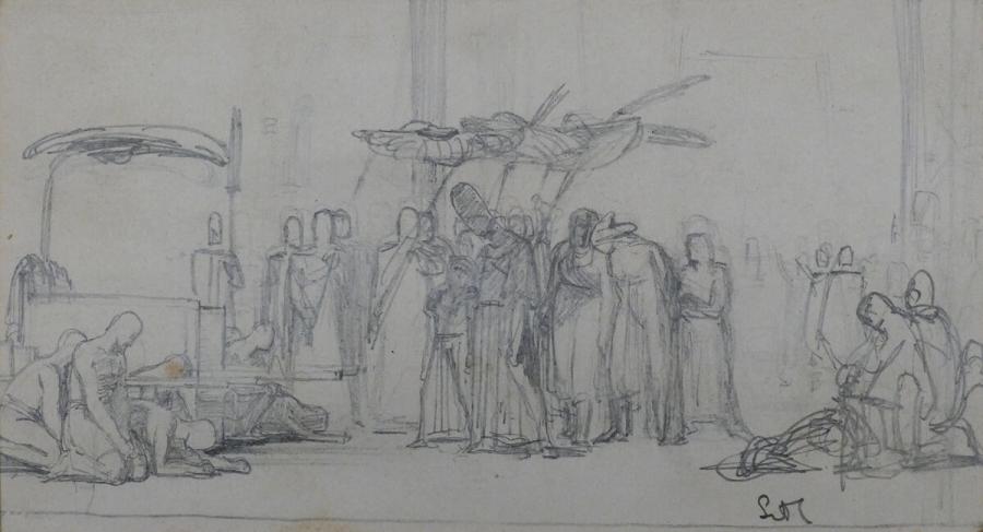 Lawrence Alma-Tadema, sketch of Egyptian subject, c 1857-9