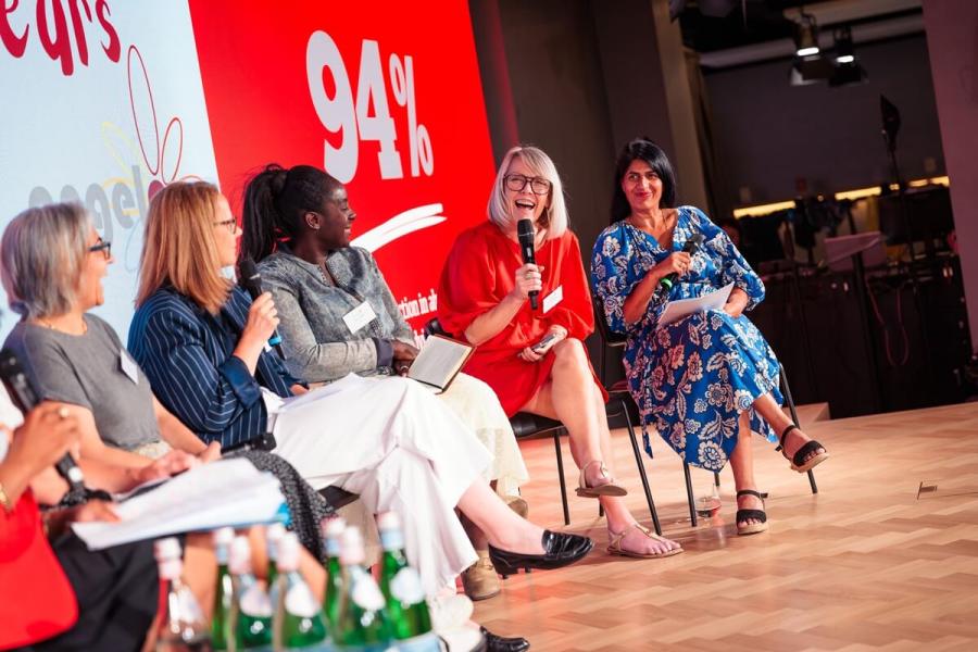H&F Ending Violence Against Women and Girls Lead, Annabel Moores (second from right), with Nizra Mehmari, IWKRO; Heidi Riedel, Woman's Trust; Tanya Twene, Women and Girls Network; and Manju Lukhman, K&C Council (left to right)
