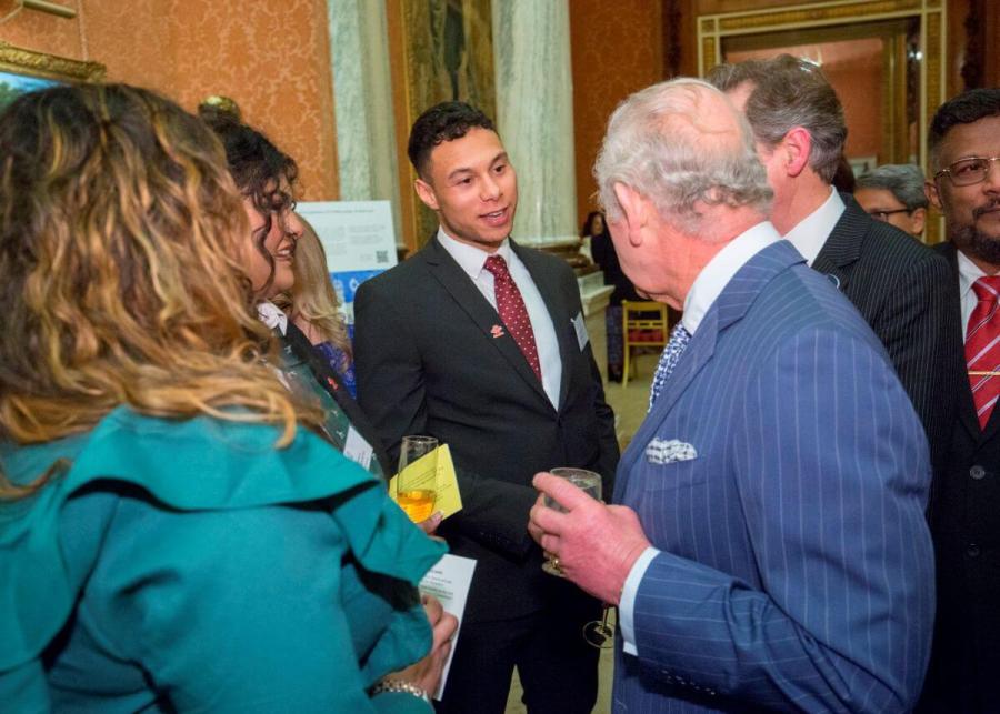 Tyler (centre) meeting the King