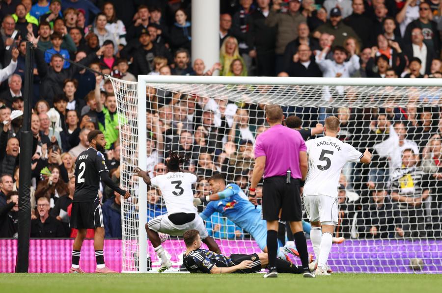 Gabriel Gudmundsson turns the ball into his own net