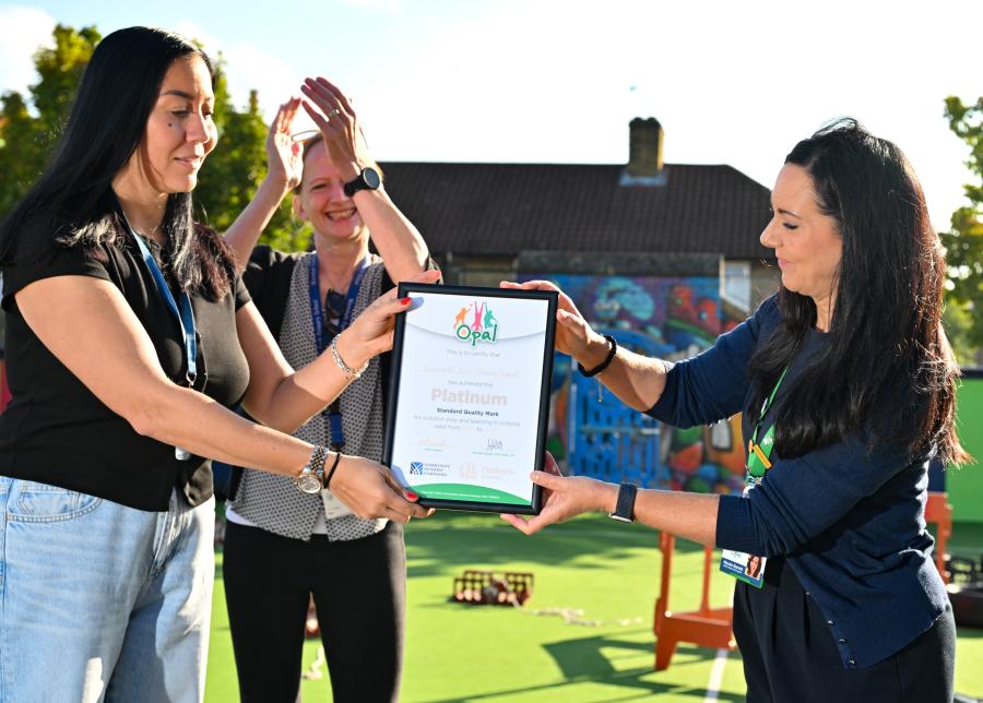 OPAL presented Wormholt Park primary with platinum status for their world-class playground