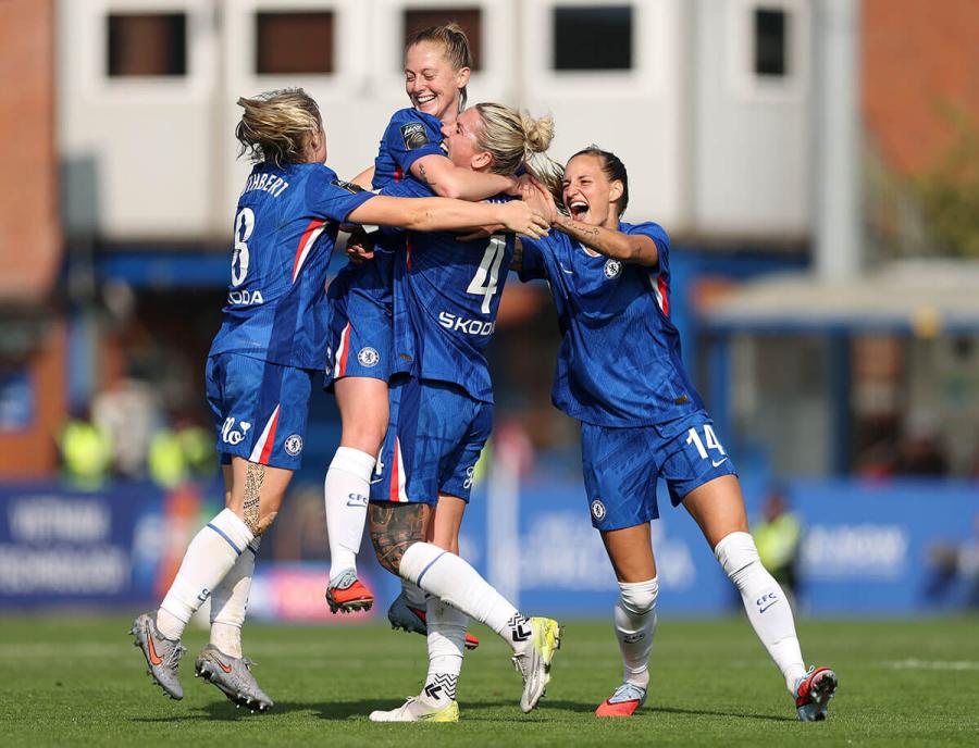 Chelsea's Keira Walsh celebrates scoring against Tottenham Hotspur