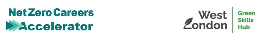 Logos - NetZero Careers Accelerator and West London Green Skills Hub