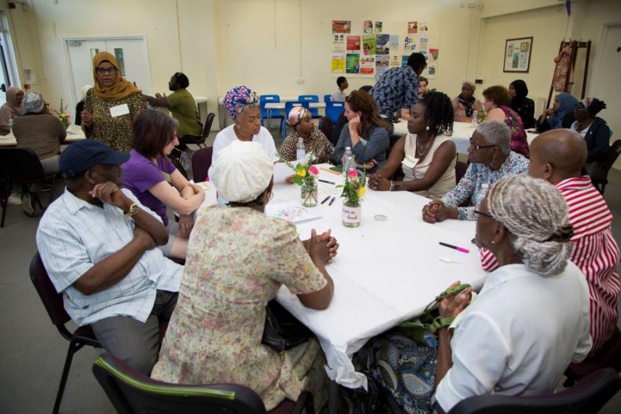 Residents at an Eritrean Social Community building trust event