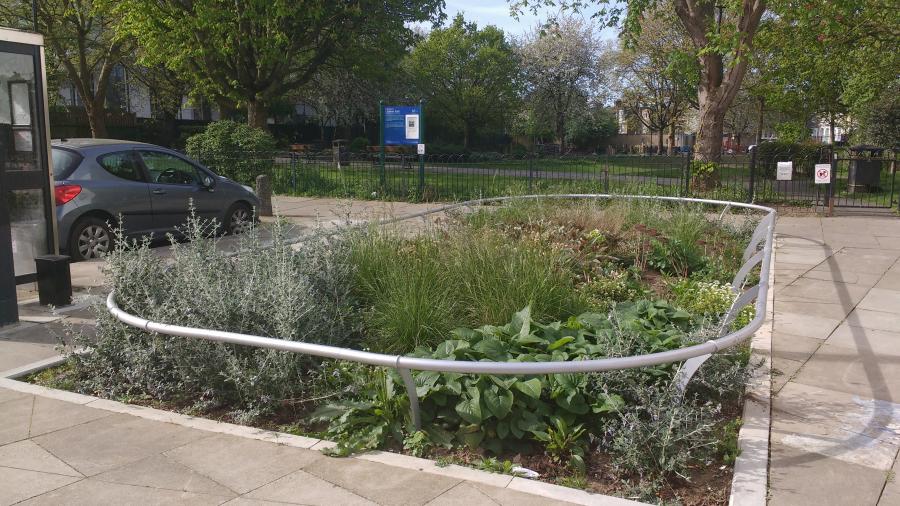 A sustainable drainage scheme in Melina Road.