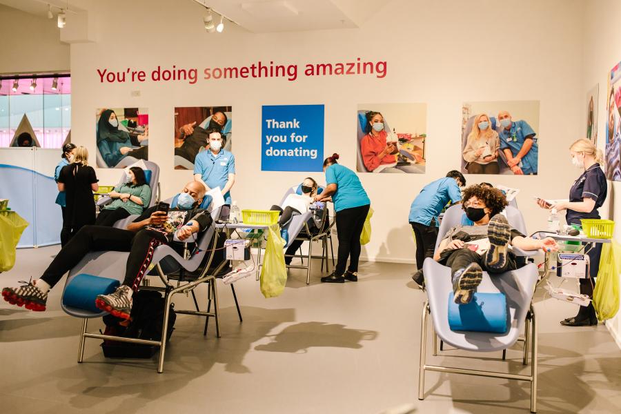 The Shepherds Bush blood donor centre in Westfield mall